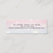 Elegant Luxury Modern, Silver Stripe, Bokeh Mini Visitekaartje (Achterkant)