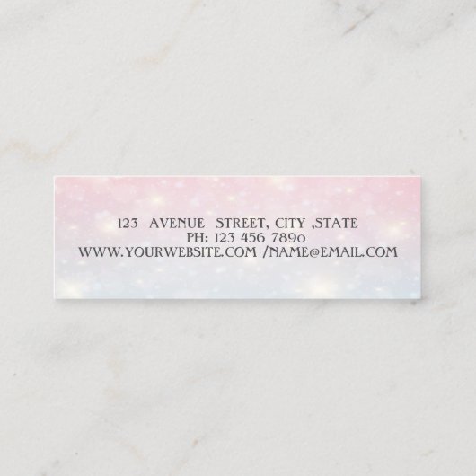 Elegant Luxury Modern, Silver Stripe, Bokeh Mini Visitekaartje (Achterkant)