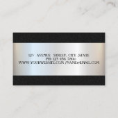 Elegant Luxury Modern, zilver Lijst, zwart Visitekaartje (Achterkant)