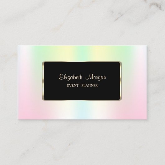 Elegant Luxury Moderne Holographic Iridescent Visitekaartje (Voorkant)