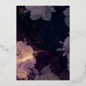 Elegant Luxury Monogram Dark Boho Floral Arch Folie Uitnodiging (Achterkant)