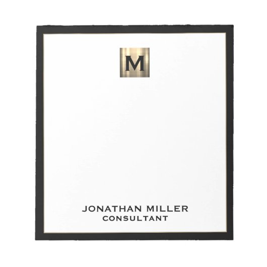 Elegant Luxury Monogram Notitieblok (Voorkant)