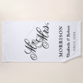 Elegant Luxury Mr. en Mrs. Passen getrouwd Strandlaken (Voorkant)