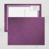 Elegant Luxury Paarse  Grunge Damask Briefkaart (Voorkant / Achterkant)