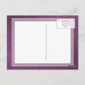 Elegant Luxury Paarse  Grunge Damask Briefkaart (Achterkant)
