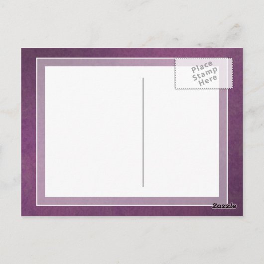 Elegant Luxury Paarse  Grunge Damask Briefkaart (Achterkant)