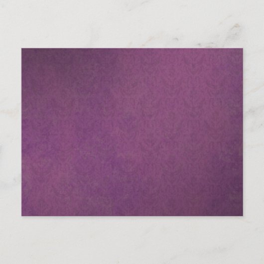 Elegant Luxury Paarse  Grunge Damask Briefkaart (Voorkant)