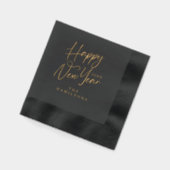 Elegant Luxury Personalized Happy New Year Script Folie Servetten (Links)