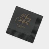 Elegant Luxury Personalized Merry Christmas Script Folie Servetten (Links)