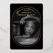 Elegant Luxury Photo Afstuderen Folie Uitnodiging (Voorkant)