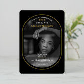 Elegant Luxury Photo Afstuderen Folie Uitnodiging (Staand Voorkant)