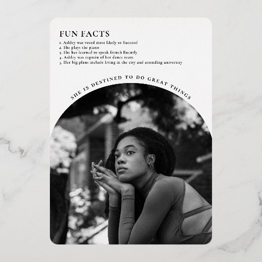 Elegant Luxury Photo Afstuderen Folie Uitnodiging (Achterkant)