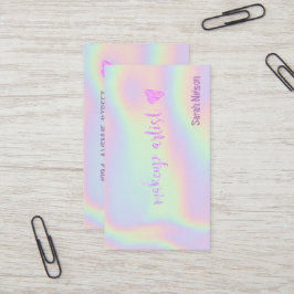 Elegant Luxury Pink Sweet Holograf Visitekaartje