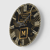 Elegant Luxury Professional Monogramed Grote Klok (Hoek)