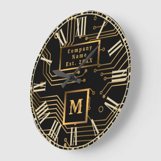 Elegant Luxury Professional Monogramed Grote Klok (Hoek)