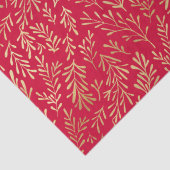 Elegant Luxury Red Gold Leaf Pattern Tissuepapier (Detail)