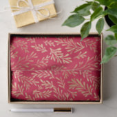 Elegant Luxury Red Gold Leaf Pattern Tissuepapier (Geschenk)