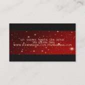 Elegant Luxury Red, Gold Striped, Lace, Black Visitekaartje (Achterkant)