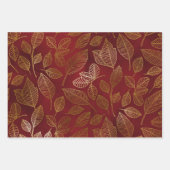 Elegant Luxury  Red Green Gold Kerstmis Inpakpapier Vel (Voorkant 3)