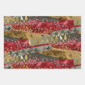 Elegant Luxury  Red Green Gold Kerstmis Inpakpapier Vel (Voorkant 2)