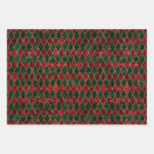 Elegant Luxury  Red Green-kerstvlinder Inpakpapier Vel (Voorkant 2)