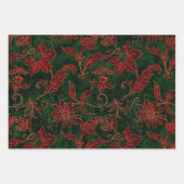 Elegant Luxury  Red Green-kerstvlinder Inpakpapier Vel (Voorkant 2)
