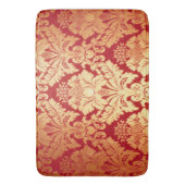 Elegant Luxury Retro Red Gold Damask Patroon Badmat (Voorkant Verticaal)