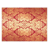 Elegant Luxury Retro Red Gold Damask Patroon Tafelkleed (Voorkant (Horizontaal))