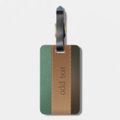 Elegant Luxury, Retro, Striped, Leathe look Bagagelabel (Achterkant verticaal)