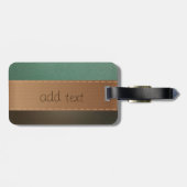 Elegant Luxury, Retro, Striped, Leathe look Bagagelabel (Achterkant horizontaal)