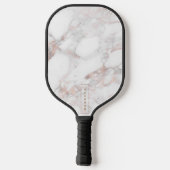 Elegant Luxury Roos-gold Faux Marble Pickleball Paddle (Achterkant)