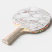 Elegant Luxury Roos-gold Faux Marble Tafeltennisbatje (Voorkant Gekanteld)