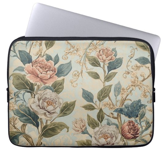 Elegant Luxury Roses Pattern Throw Pillow  Laptop Sleeve (Voorkant)