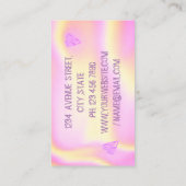 Elegant Luxury Roze Sweet Holograf Business Car Visitekaartje (Achterkant)