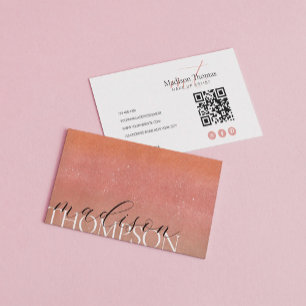Elegant Luxury Rust Palettes Monogram Qr Code Visitekaartje