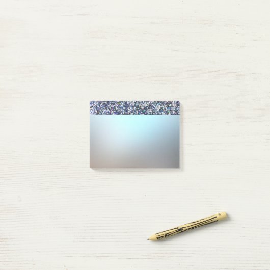 Elegant Luxury Shiny Blue Glitter Post-it® Notes (Op bureau)