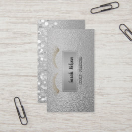 Elegant Luxury Silver Faux Lashes Visitekaartje