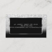 Elegant Luxury Silver Glitter Bokeh Ombre Visitekaartje (Achterkant)