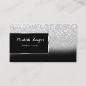 Elegant Luxury Silver Glitter Bokeh Ombre Visitekaartje (Voorkant)
