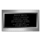 Elegant Luxury Silver Metal Magnetisch Visitekaartje (Voorkant)