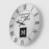 Elegant Luxury Silver Metal Monogrammed Grote Klok (Hoek)