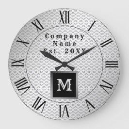Elegant Luxury Silver Metal Monogrammed Grote Klok