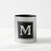 Elegant Luxury Silver Metal Monogrammed Mok (Midden)
