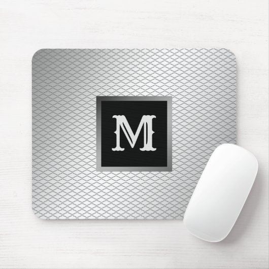 Elegant Luxury Silver Metal Monogrammed Muismat (Met muis)