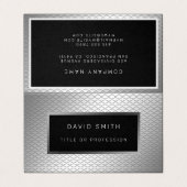 Elegant Luxury Silver Metal Visitekaartje (Buitenkant ongevouwen)
