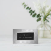 Elegant Luxury Silver Metal Visitekaartje (Staand voorkant)