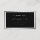 Elegant Luxury Silver Metal Visitekaartje (Achterkant)