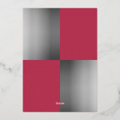 Elegant Luxury Silver Script Magenta Lijst Weddens Folie Uitnodiging (Achterkant)