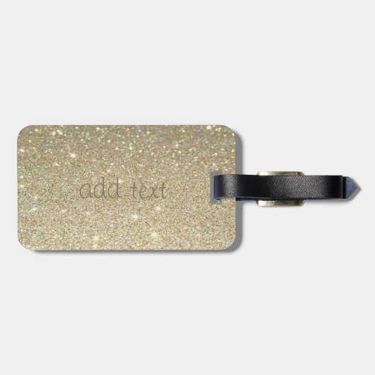 Elegant Luxury Sophisticated, Cat, Glittery Bagagelabel (Achterkant horizontaal)