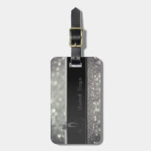 Elegant Luxury Sophisticated, Glittery Cat, Bokeh Bagagelabel (Voorkant verticaal)